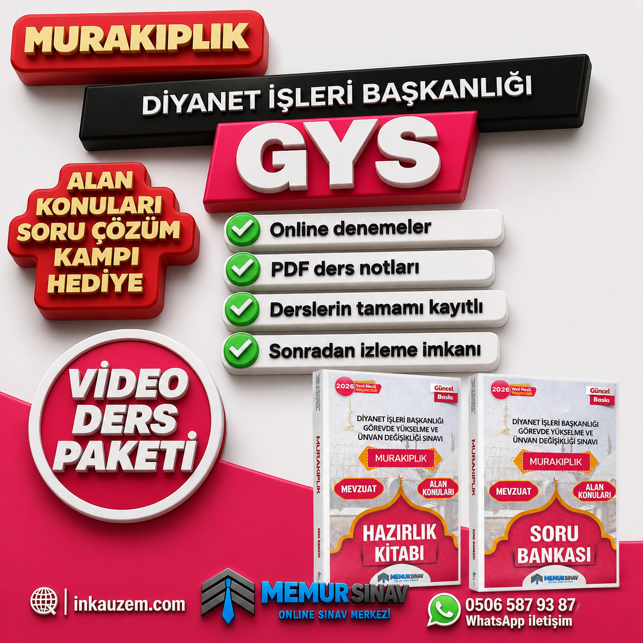 DİYANET İŞLERİ BAŞKANLIĞI MURAKIPLIK GYS VİDEO DERS PAKETİ