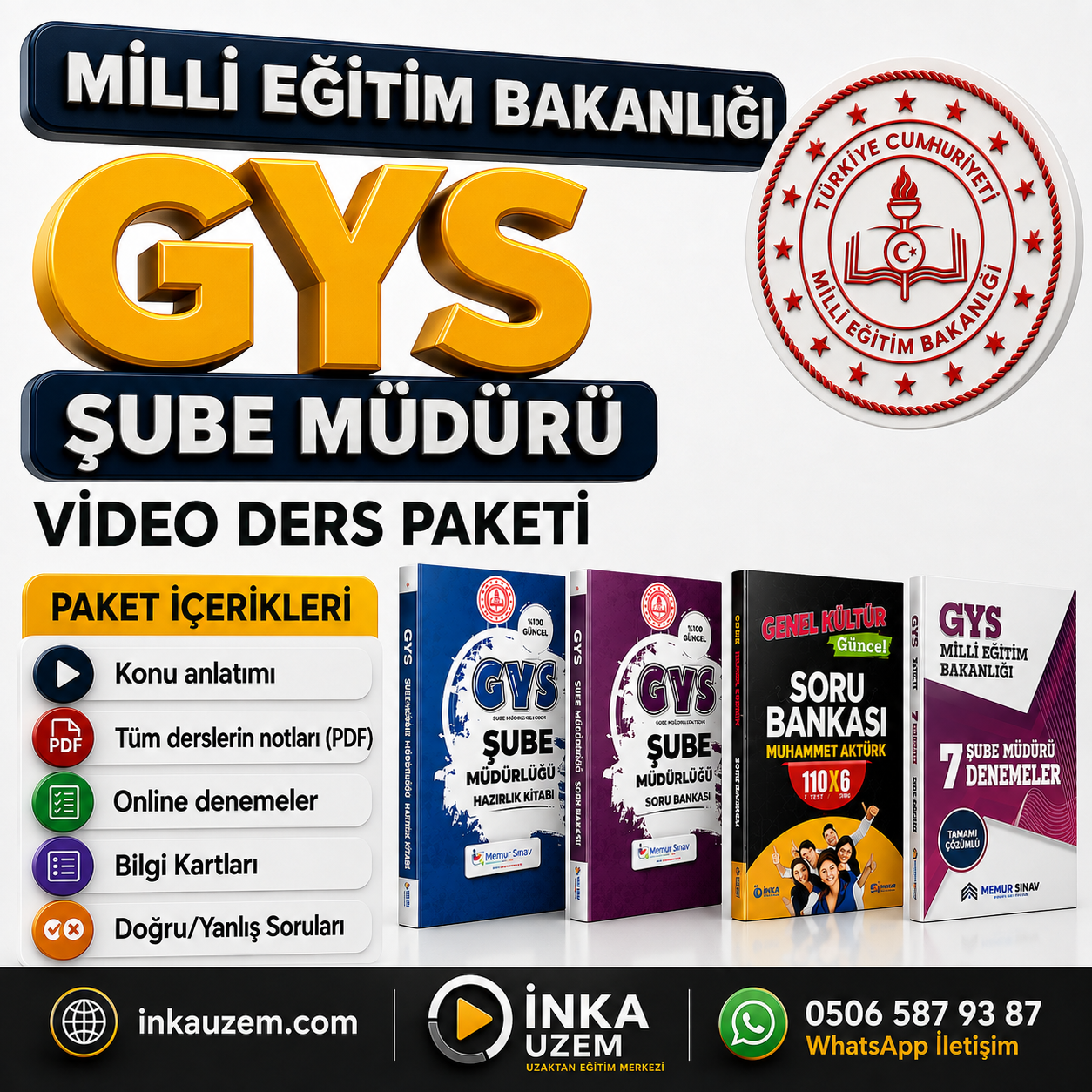 MİLLİ EĞİTİM BAKANLIĞI ŞUBE MÜDÜRÜ GYS VİDEO DERS PAKETİ